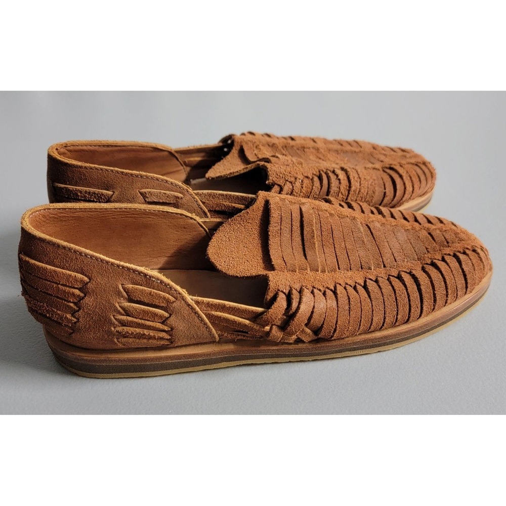 Luca Shoes Mens US 9 EU 42 Brown Leon Huarache Loafers Woven Leather Slip On